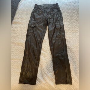 American Eagle, stretch faux leather cargo pants